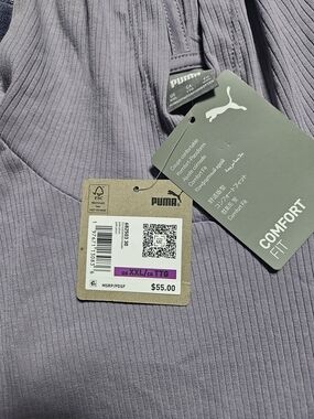 Puma Ribbed Comfort Fit Hoodie in Light Purple